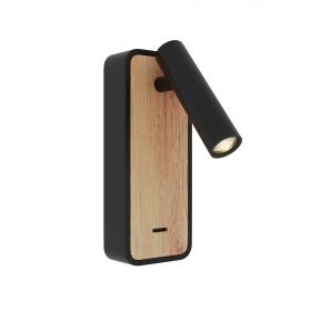 ST160.431.03 Светильник настенный ST-Luce Черный, Светлое дерево/Черный LED 1*3W 3000K.