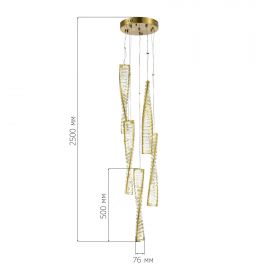 SL6205.303.05 Светильник подвесной ST-Luce Латунь/Прозрачный LED 1*55W 4000K.