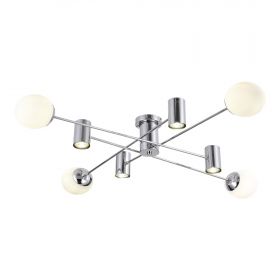 SLE1105-102-08 Светильник потолочный Хром/Белый GU10+E27 4+4*5+60W.