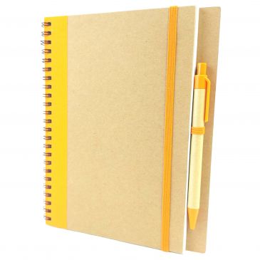 Эко блокнот ALANI с оранжевой отделкой