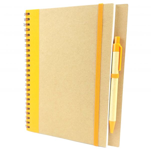 Эко блокнот ALANI с оранжевой отделкой