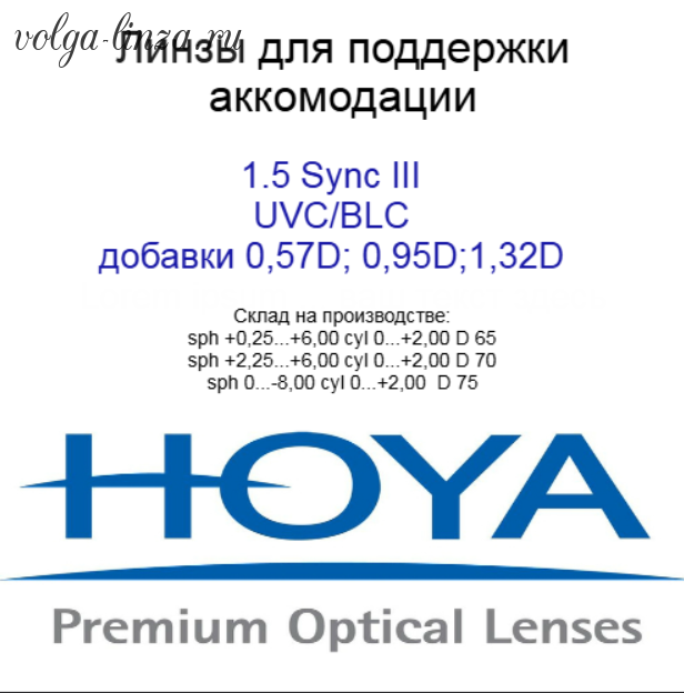 SYNC III STRX -складские линзы для поддержки аккомодации нового поколения