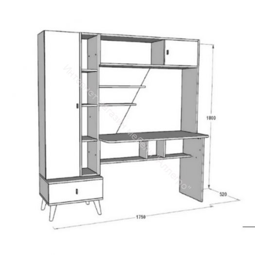 Стол письменный Омега 3 с надстройкой