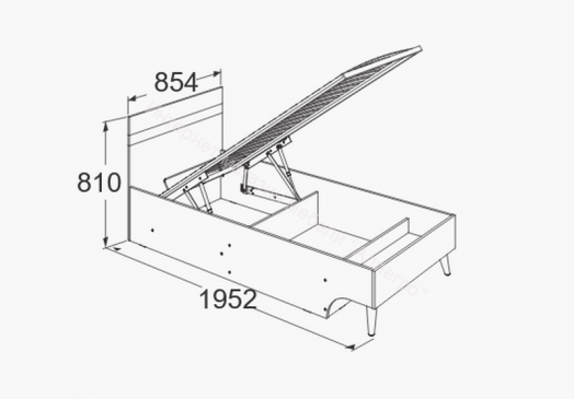 Кровать одинарная Омега-3 с подъёмным основанием (800*1900)
