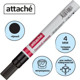 Маркер-краска 4мм черный Attache алюмин корп нитро-основа лаковый /12