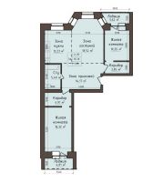 3-комнатная квартира 89,18кв.м. Авиаторов 5