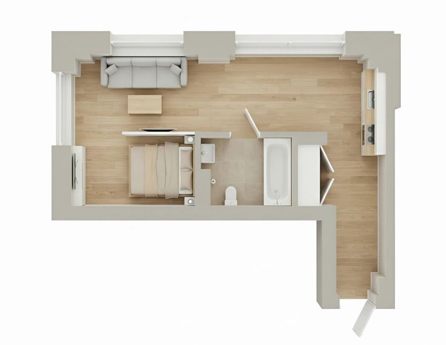 1-комнатная квартира 36,49кв.м. Небесные грани, Полярный