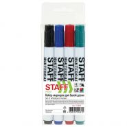 Маркеры стираемые для белой доски НАБОР 4 ЦВЕТА, STAFF «Profit» WBM-644, 2,5 мм, 151648