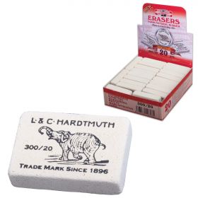 Ластик KOH-I-NOOR «Слон» 300/20, 45×32×12 мм, белый, прямоугольный, натуральный каучук