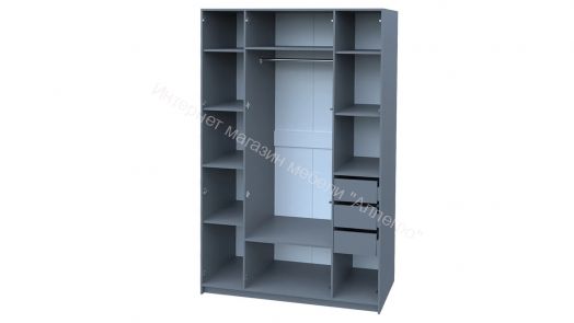 Шкаф 4-х дверный Ольга 6 со скрытыми ящиками