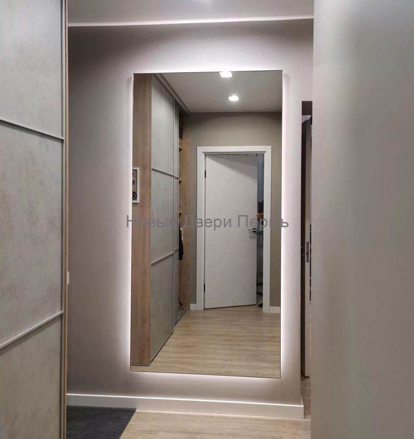 Зеркало с подсветкой прямоугольное без рамы