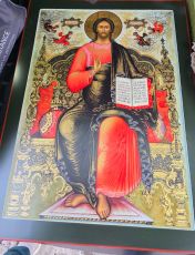 Рукописная икона Господь Вседержитель 60х80см (копия иконы Ушакова)