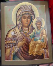 Влахренская рукописная икона Божией Матери 28х35 см (доска 17 век! письмо новое)