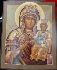 Влахренская рукописная икона Божией Матери 28х35 см (доска 17 век! письмо новое)