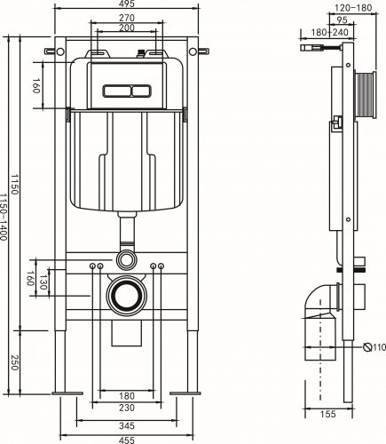 Инсталляция для унитаза Royce Pro RCT-110505OR