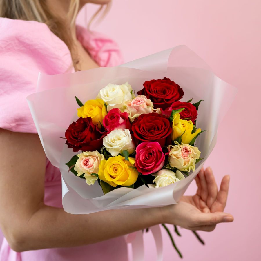 Роза микс 40см (Кения) от 15 шт