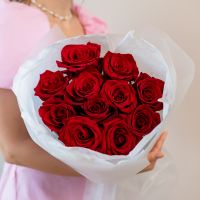 Красная роза 11шт в упаковке (60см)