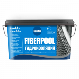 Мастика Гидроизоляционная Kesto Fiberpool 15кг Зеленая для Полов и Стен / Кесто.