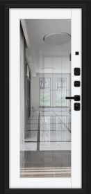 Входная Дверь Bravo Флэш МФ/SBlack Букле Xерное/White Silk 860x2050мм Правое Открывание / Браво.