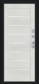 Входная Дверь Bravo Техно/BChrome Букле Черное/Bianco Melinga 860x2050мм Левое Открывание / Браво.