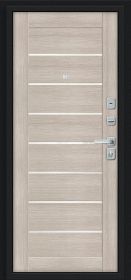 Входная Дверь Bravo Техно/BChrome Букле Черное/Cappuccino Melinga 960x2050мм Правое Открывание / Браво.