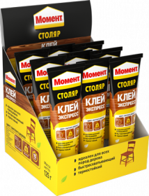 Клей Момент Столяр Экспресс 0.125кг для Всех Пород Дерева на Основе Водной Дисперсии.