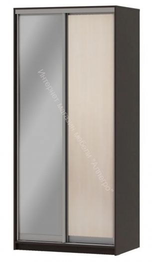 Шкаф-купе "Мираж 10.1" 2-х дверный с зеркалом Венге/Млечный дуб