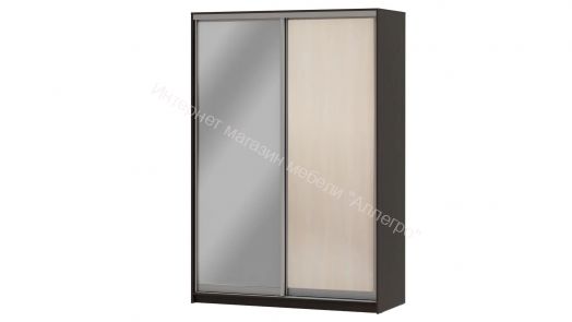 Шкаф-купе "Мираж 15.1" 2-х дверный с зеркалом Венге/Млечный дуб