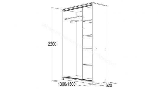Шкаф-купе "Мираж 15.1" 2-х дверный с зеркалом Венге