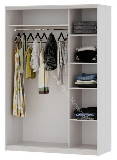 Шкаф-купе "Мираж 15.1" 2-х дверный с зеркалом Ясень анкор светлый