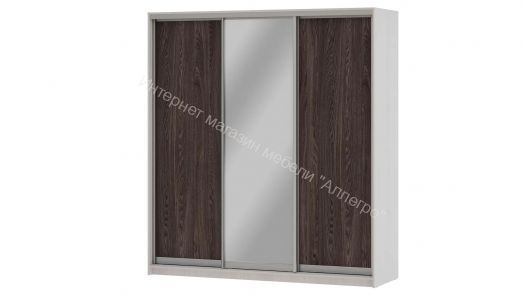 Шкаф-купе "Мираж 20.1" 3-х дверный с зеркалом Ясень анкор светлый/Ясень анкор темный