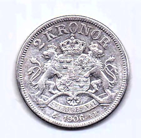2 кроны 1906 Швеция XF