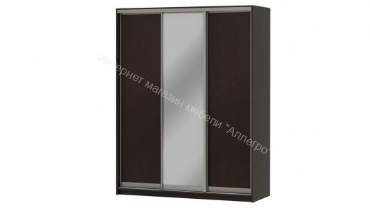 Шкаф-купе "Мираж 17.1" 3-х дверный с зеркалом Венге