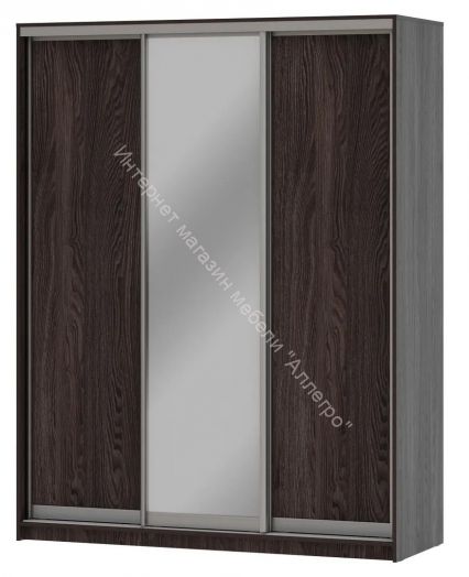 Шкаф-купе "Мираж 17.1" 3-х дверный с зеркалом Ясень анкор темный