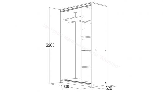 Шкаф-купе "Мираж 10.2" 2-х дверный Венге/Млечный дуб
