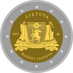 Малая Литва  2 евро Литва 2025 Серия регионы Литвы