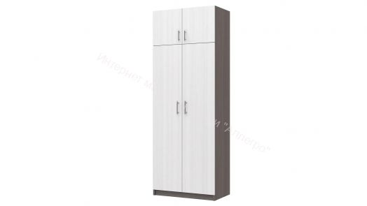 Шкаф 2-х дверный Флагман 4 с перегородкой Ясень анкор темный/Ясень анкор светлый