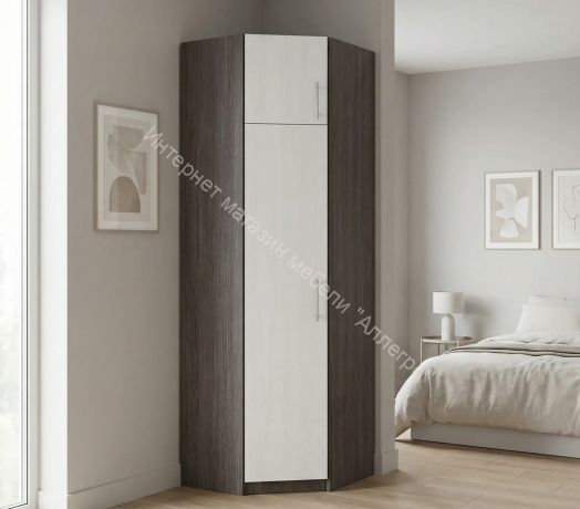 Шкаф угловой Флагман 5 Ясень анкор темный/Ясень анкор светлый