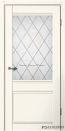 Межкомнатная дверь CLASSIC C1 ваниль, эмалит, английская решётка