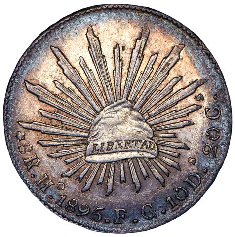 8 реалов 1795 Эрмосильо RARE Мексика UNC Штемпельный блеск