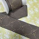 фото Тесьма  Лампас 66 мм трикотажный жаккард  коричневый/ черный