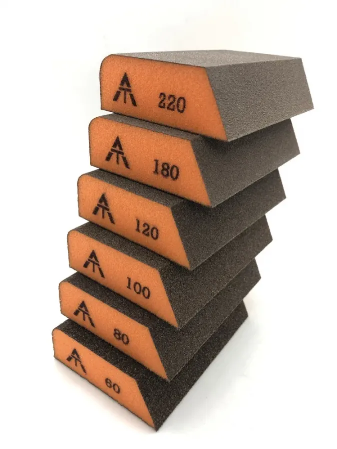 Шлифовальный блок Interforce 98*88*25мм, 4-х сторонний со скошенным углом Р220