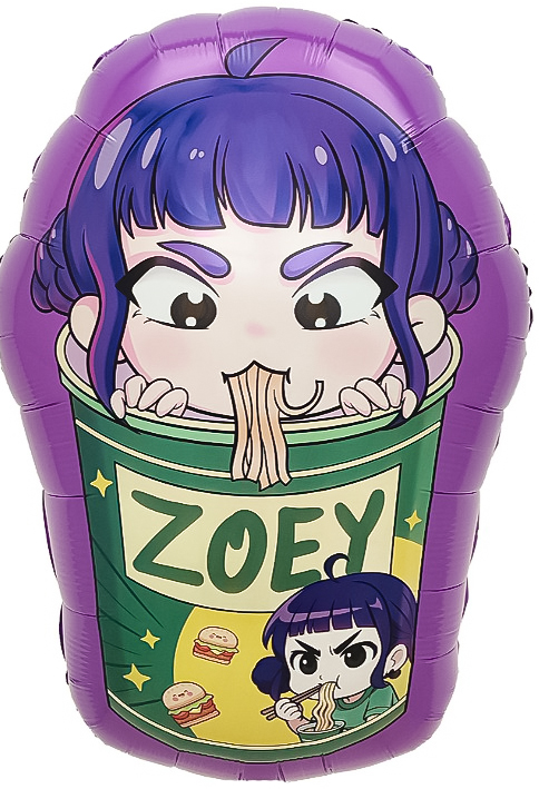 Персонаж 1 сиреневый аниме шар фольгированный с гелием