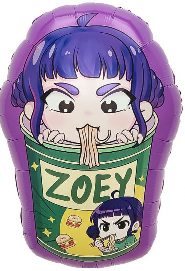 Персонаж 1 сиреневый аниме шар фольгированный с гелием