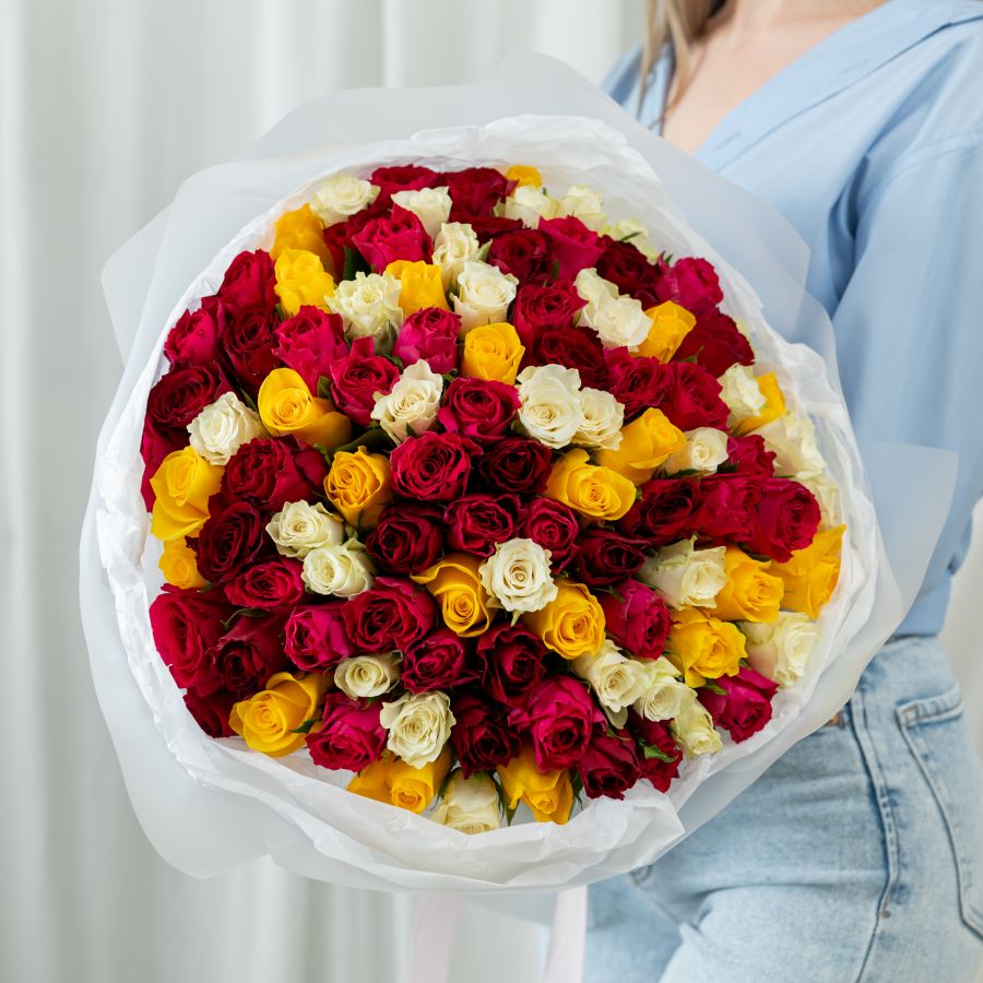 101 кенийская роза разноцветный микс