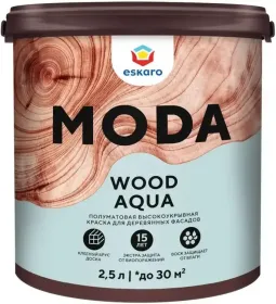 Eskaro Moda Wood Aqua Краска для Деревянных Фасадов (2.5 л) / Эскаро