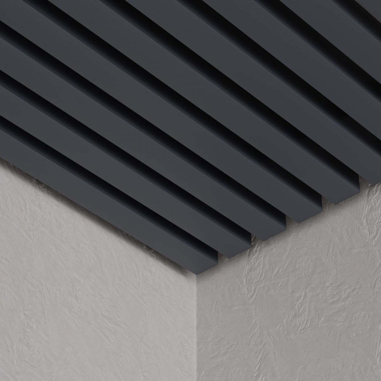 Кубообразный реечный потолок Кубота 60/85 графит