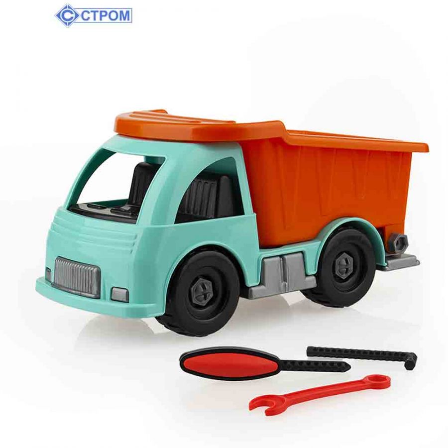 Конструктор "Грузовичок Лео" (23 дет., отвертка, шестигранник, ключ гаечный) 23,6 см (в сетке)