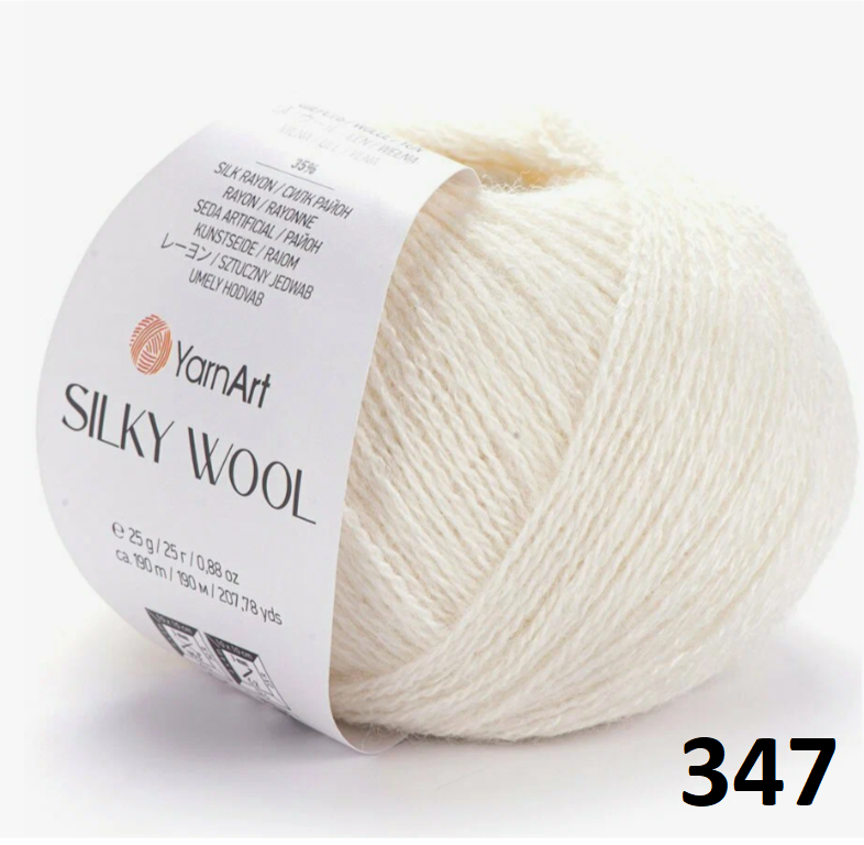 фото Пряжа Silky Wool YarnArt 347 белый