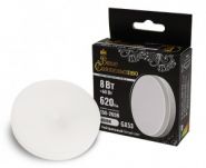 ВС лампа св/д GX53 8W (620lm) 4000K 4K 73x27 матов, пласт/алюм. IC-драйвер 2г